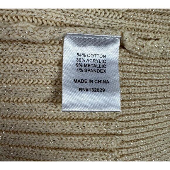 Tularosa x Revolve Quinn Ruffle Ribbed Crewneck Sweater Size Small Metallic Fall - Picture 6 of 7